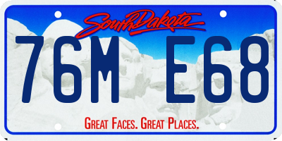 SD license plate 76ME68