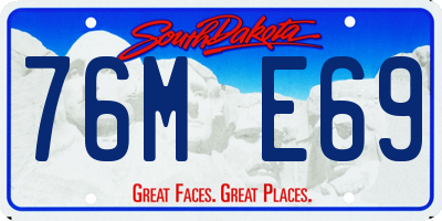 SD license plate 76ME69