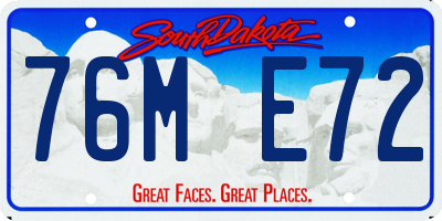 SD license plate 76ME72
