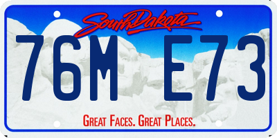 SD license plate 76ME73