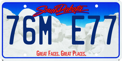 SD license plate 76ME77