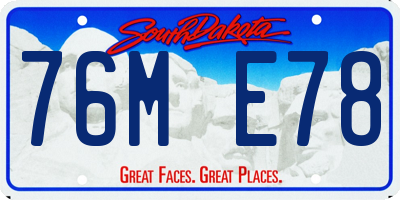 SD license plate 76ME78