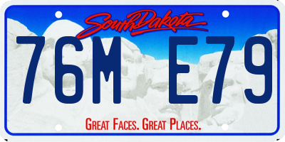 SD license plate 76ME79