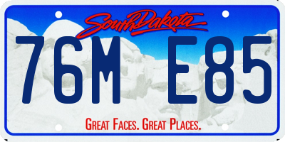 SD license plate 76ME85