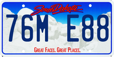 SD license plate 76ME88