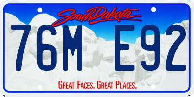SD license plate 76ME92
