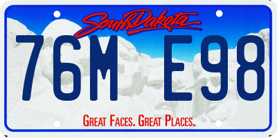 SD license plate 76ME98