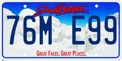 SD license plate 76ME99