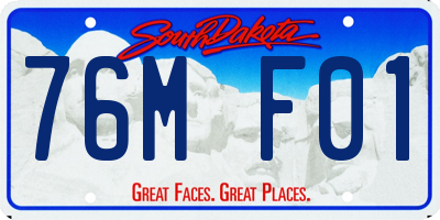 SD license plate 76MF01