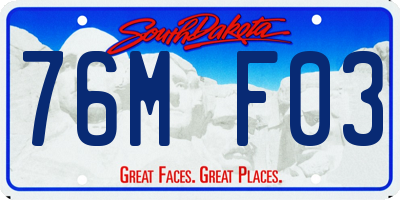 SD license plate 76MF03