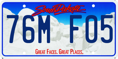 SD license plate 76MF05