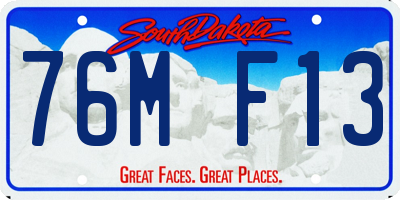 SD license plate 76MF13