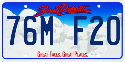 SD license plate 76MF20