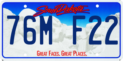 SD license plate 76MF22