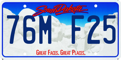 SD license plate 76MF25