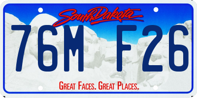 SD license plate 76MF26