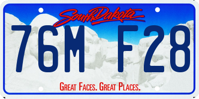 SD license plate 76MF28