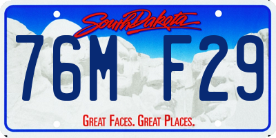 SD license plate 76MF29