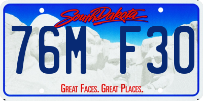 SD license plate 76MF30