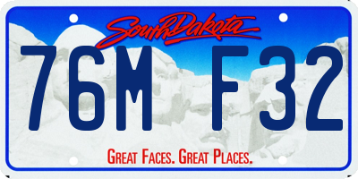 SD license plate 76MF32