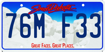 SD license plate 76MF33