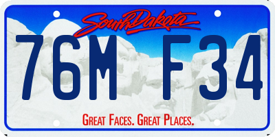 SD license plate 76MF34