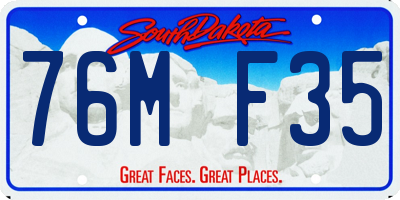 SD license plate 76MF35