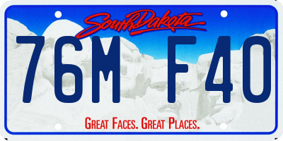SD license plate 76MF40
