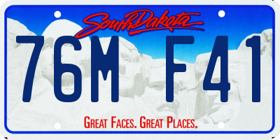 SD license plate 76MF41