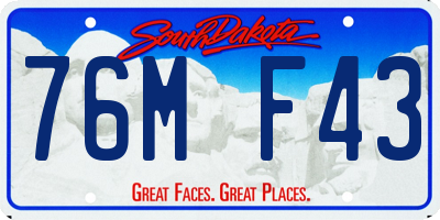 SD license plate 76MF43