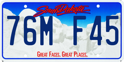 SD license plate 76MF45