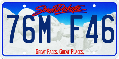 SD license plate 76MF46