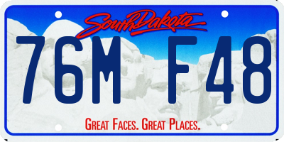 SD license plate 76MF48