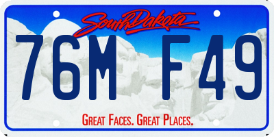 SD license plate 76MF49