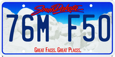 SD license plate 76MF50