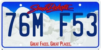 SD license plate 76MF53