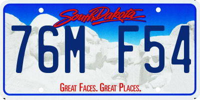 SD license plate 76MF54