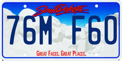 SD license plate 76MF60