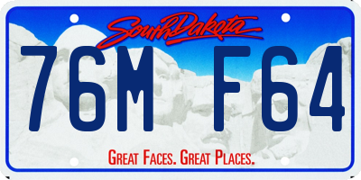 SD license plate 76MF64