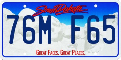 SD license plate 76MF65