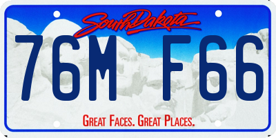 SD license plate 76MF66