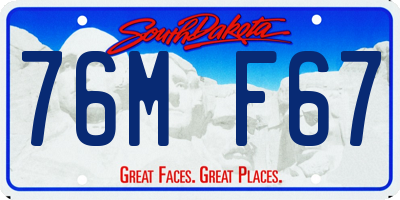SD license plate 76MF67