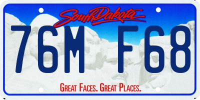 SD license plate 76MF68