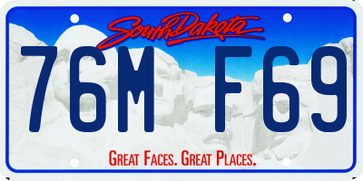 SD license plate 76MF69