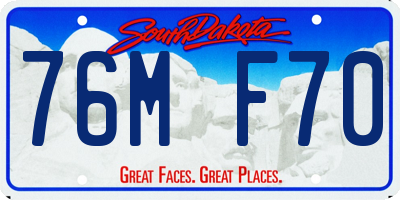 SD license plate 76MF70