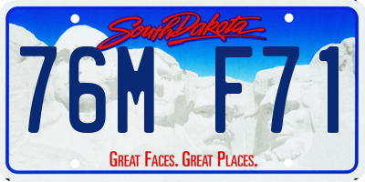SD license plate 76MF71