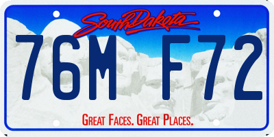 SD license plate 76MF72