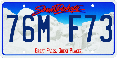 SD license plate 76MF73