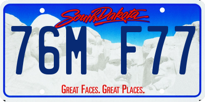 SD license plate 76MF77