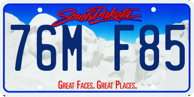 SD license plate 76MF85